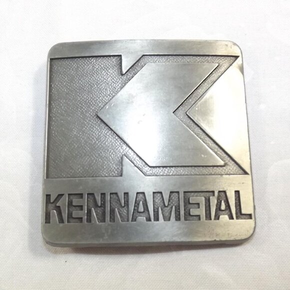 Distressed Vintage KENNAMETAL Industrial Materials Belt Buckle - Picture 1 of 7